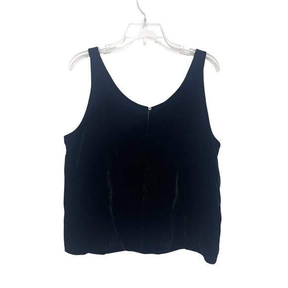 J Crew NWT Velvet Tank Top in Black fully lined Sz 14 - Picture 3 of 6